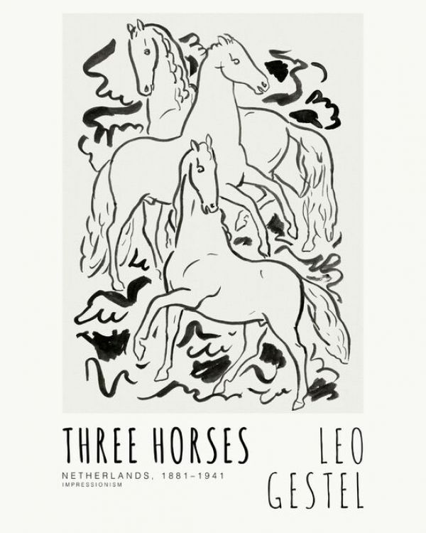 輸入壁紙 カスタム壁紙 PHOTOWALL / Three Horses (e93390)