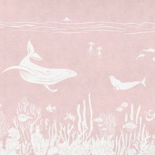輸入壁紙 カスタム壁紙 PHOTOWALL / Monochrome Sea - Pink (e93412)