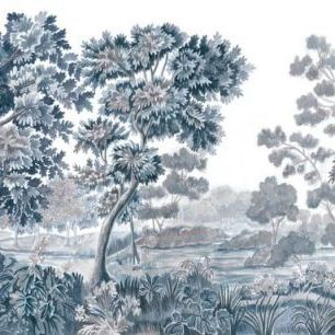 輸入壁紙 カスタム壁紙 PHOTOWALL / Old Forest - Tranquil Blue - Panorama (e93476)