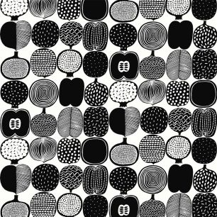 【サンプル】はがせる 壁紙 シール「marimekko×NU WALLPAPER」Black and White Kompotti Peel and Stick Wallpaper / MKS4501