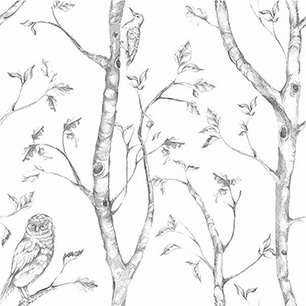 【サンプル】はがせる 壁紙 シール 「NU WALLPAPER」 Gray Woods Peel And Stick Wallpaper / NU1412(NUS1412)