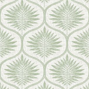 【サンプル】はがせる 壁紙 シール 「NU WALLPAPER」Green Primitive Leaves Peel and Stick Wallpaper / NUS3621