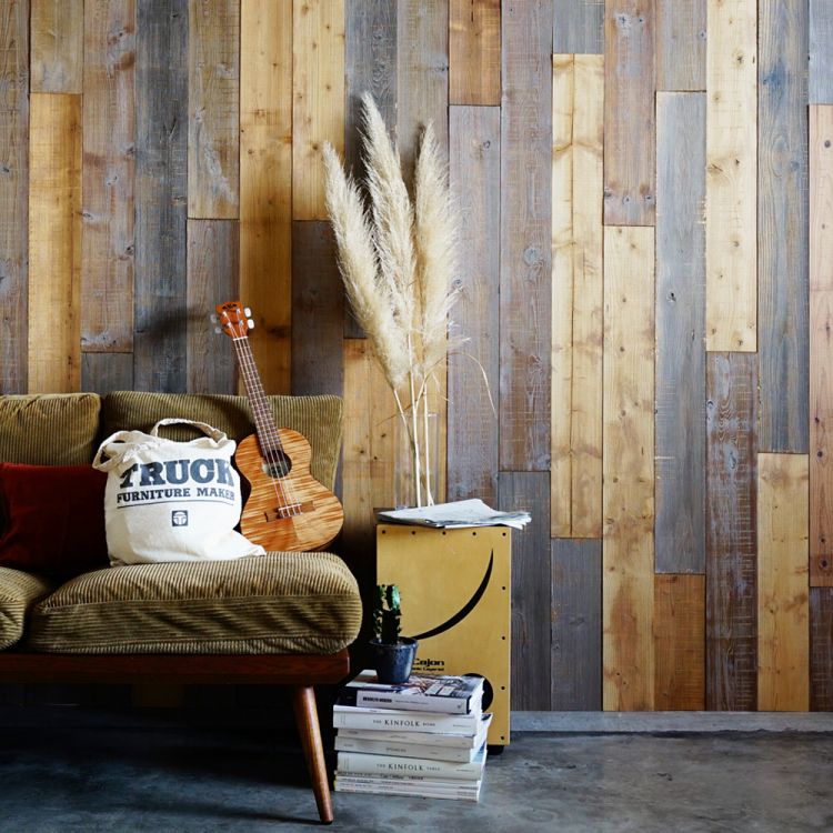 貼るだけで木の壁が作れる 天然木の壁板 Pitamoku ピタモク 壁紙屋本舗